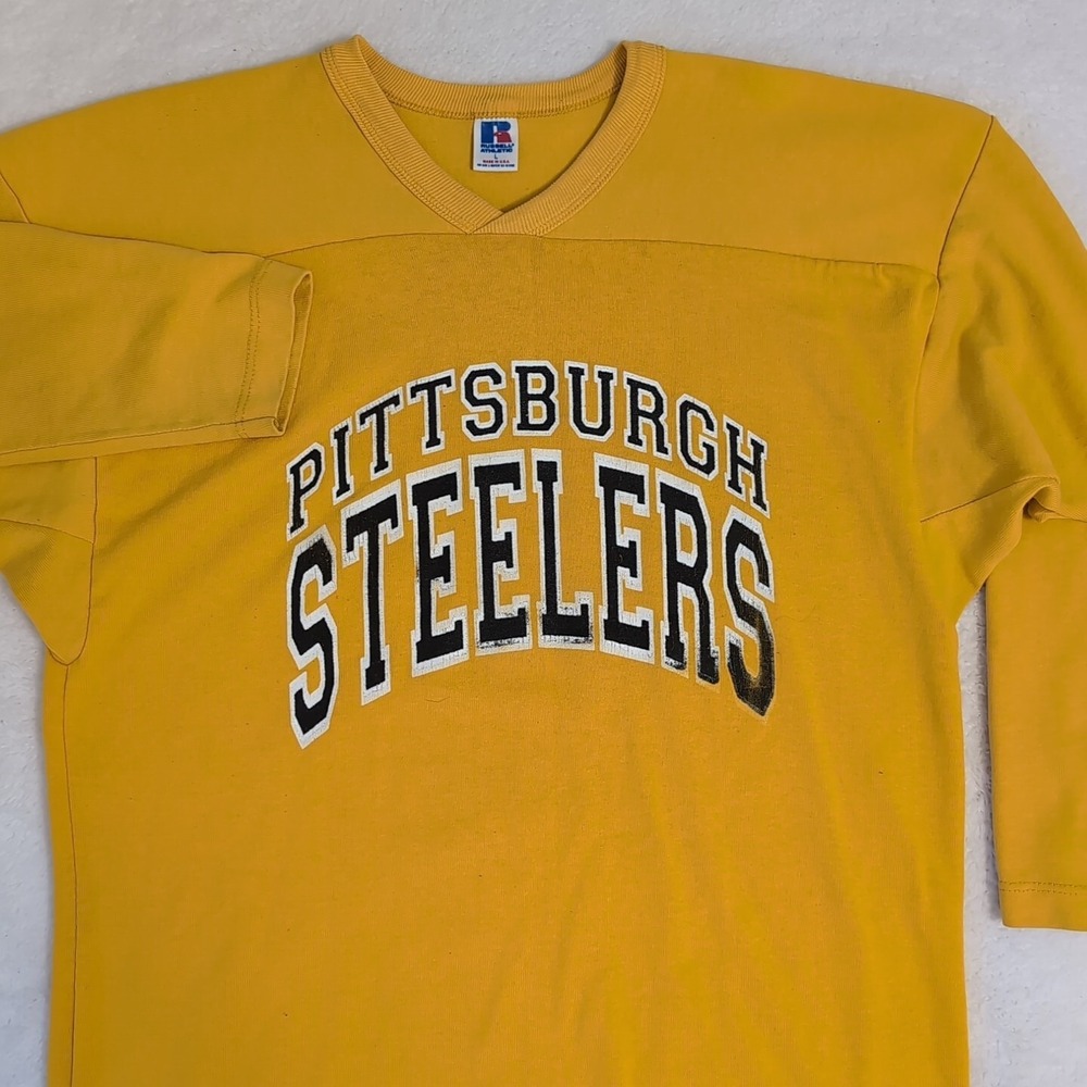 Vintage 80s,90s Pittsburgh Steelers Russell Athletic Crew Neck Long sleeve Sz L‎